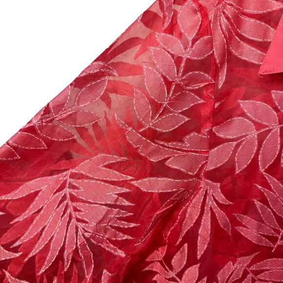 Simonton Says 2 Piece Leaf Print Blouse Tank Set Womens SZ L Sheer Spring Chic - Picture 10 of 11